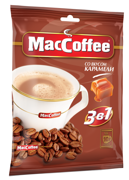 Напиток кофейный растворимый MACCOFFEE 3в1 Карамель м/у 10х18г