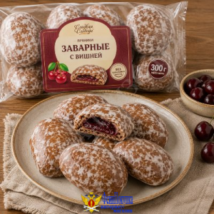 Пряники Заварные с Вишней 300 г / КП Полет