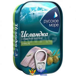 Сельдь Русское Море филе-кусочки Исландка в масле 115 г