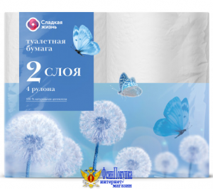 Бумага туалетная Сладкая Жизнь двухслойная 4 шт