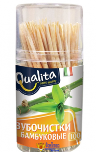 Зубочистки QUALITA бамбуковые 100 шт.