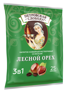 Напиток кофейный растворимый ПЕТРОВСКАЯ СЛОБОДА 3в1 Лесной орех 25х20 г