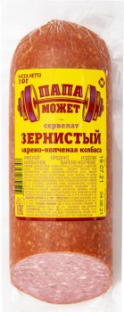 КОЛБАСА в/к Сервелат Зернистый срез 350 гр / Папа Может