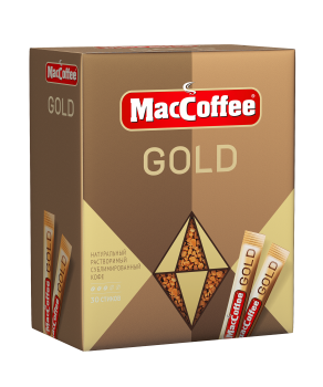 Кофе натуральный растворимый MACCOFFEE "Gold" 30х1,8 г