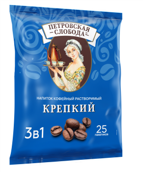 Напиток кофейный растворимый ПЕТРОВСКАЯ СЛОБОДА 3в1 Крепкий 25х20 г