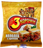 Сухарики ТРИ КОРОЧКИ ржано-пшеничные холодец с хреном 40 г