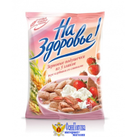 Подушечки НА ЗДОРОВЬЕ зерновые из 5 злаков "Вкус клубники со сливками" 100 г