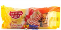 Рулет ЯШКИНО бисквитный клубничный со сливками 200 г